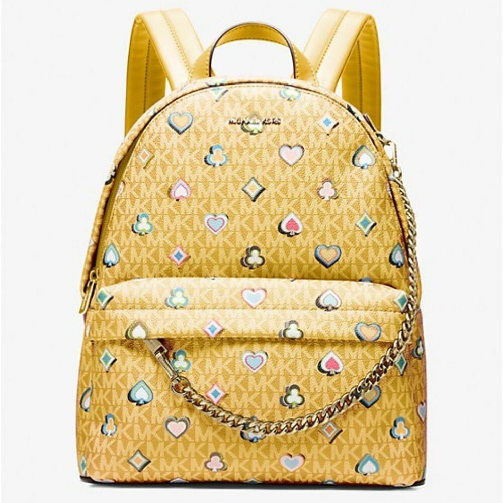 Michael Kors Slater Medium Printed Signature Logo Backpack NWT